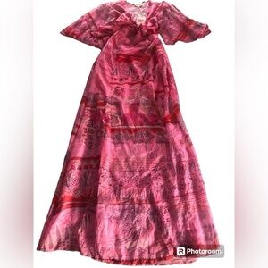 L'ATISTE BY AMY Pink Sheer Cut Out Maxi Dress NWT Size M Beach Cover